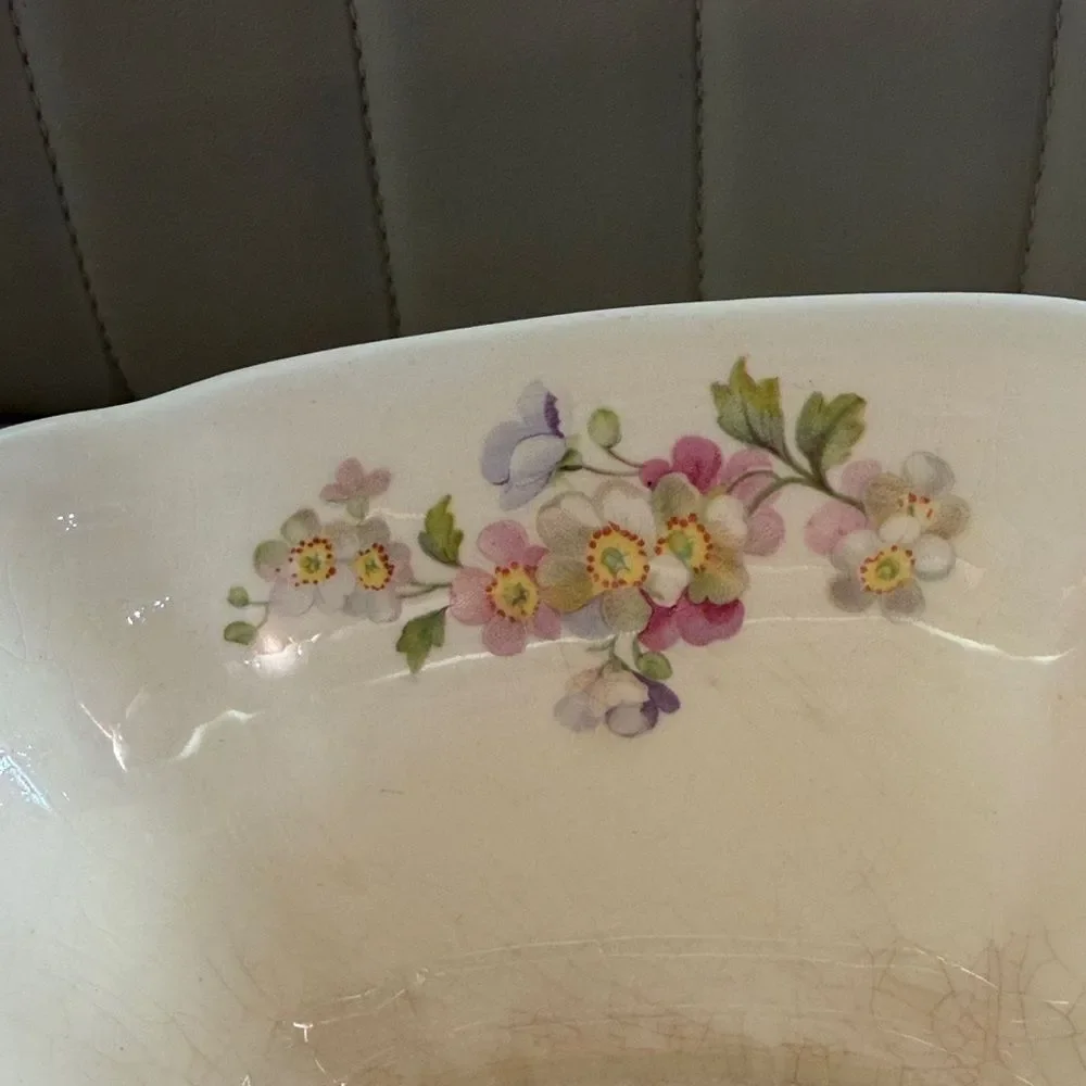 Vintage Paden City Pottery Regina pattern Floral Serving Dish with Lid
